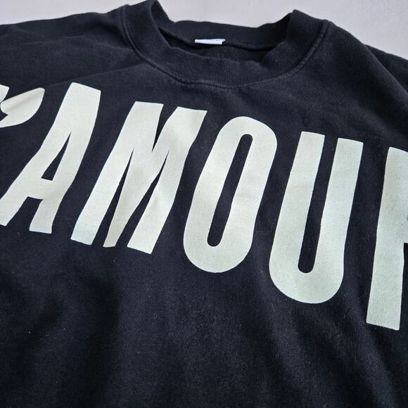 Clare Vivier L'Amour Le Drop Sweatshirt Black Top Clare V Womens Size Large EUC - Picture 7 of 13